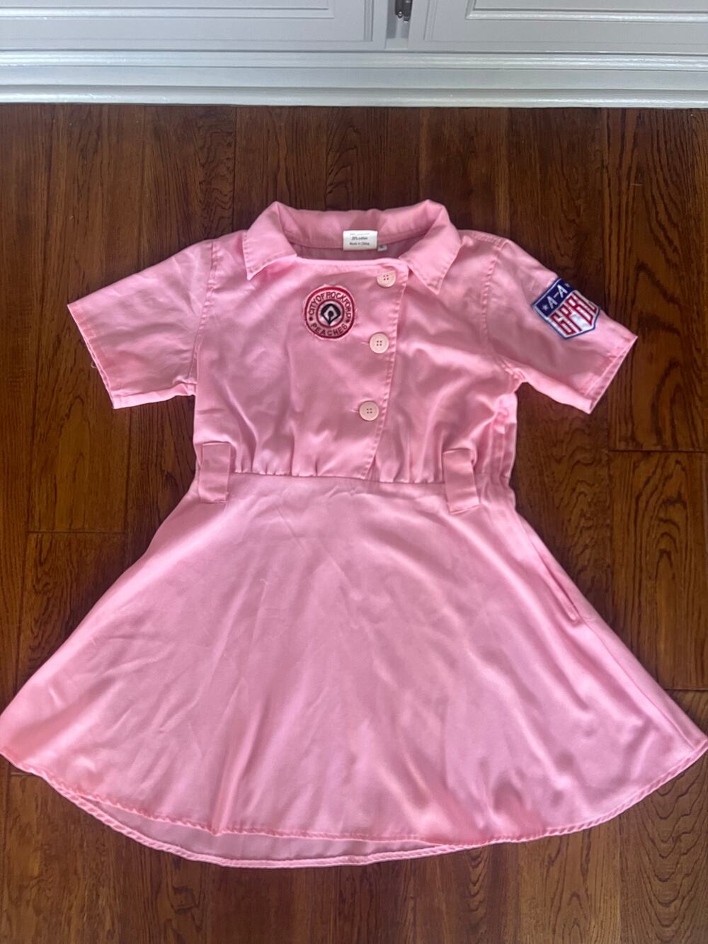 A League of Their Own Rockford Peaches Costume Dress Pink AAGPBL Women XL